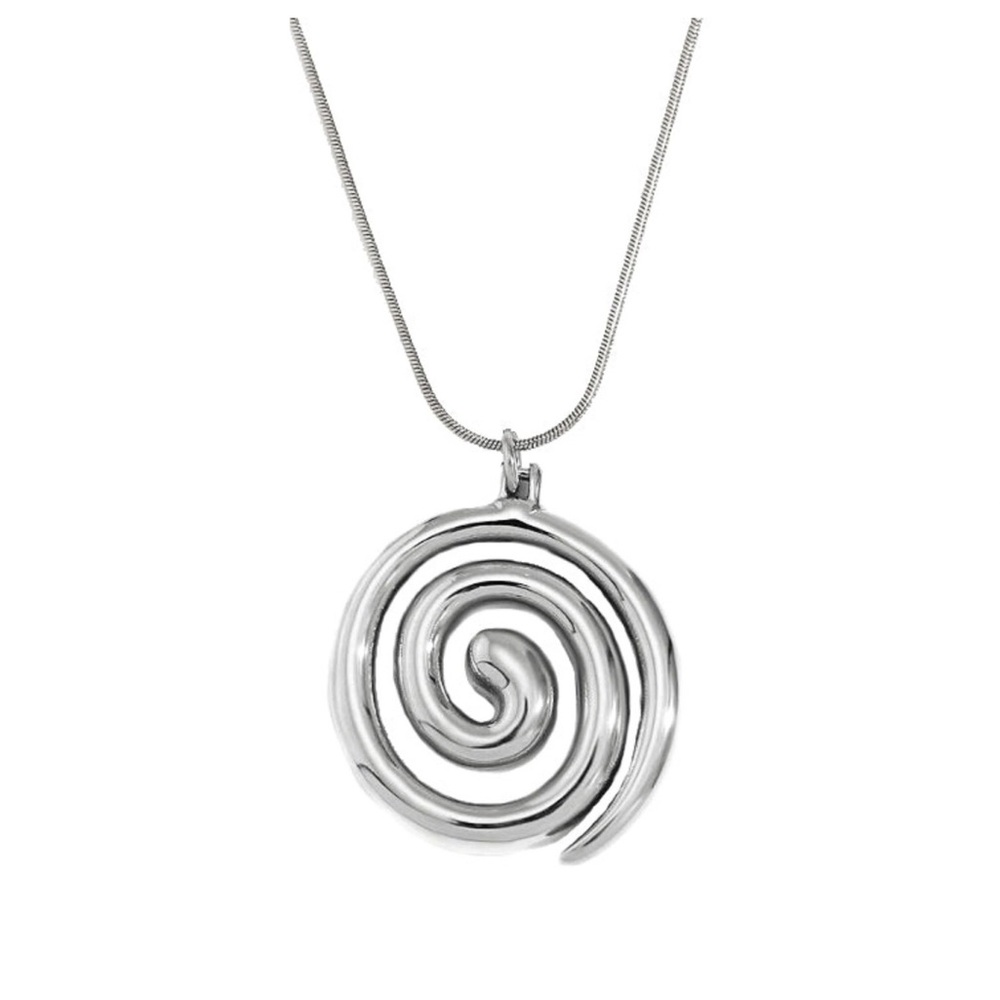 Silver Spiral Pendant Necklace